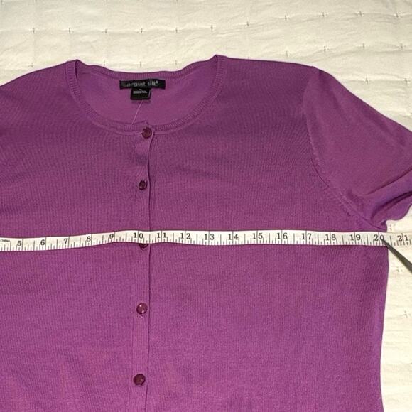 August Silk Purple Knit Twin Set XL NWT - Picture 11 of 13